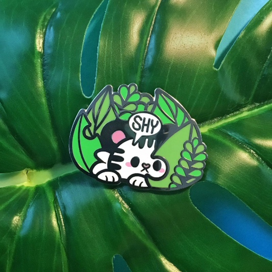 Shy Tiger Enamel Pin